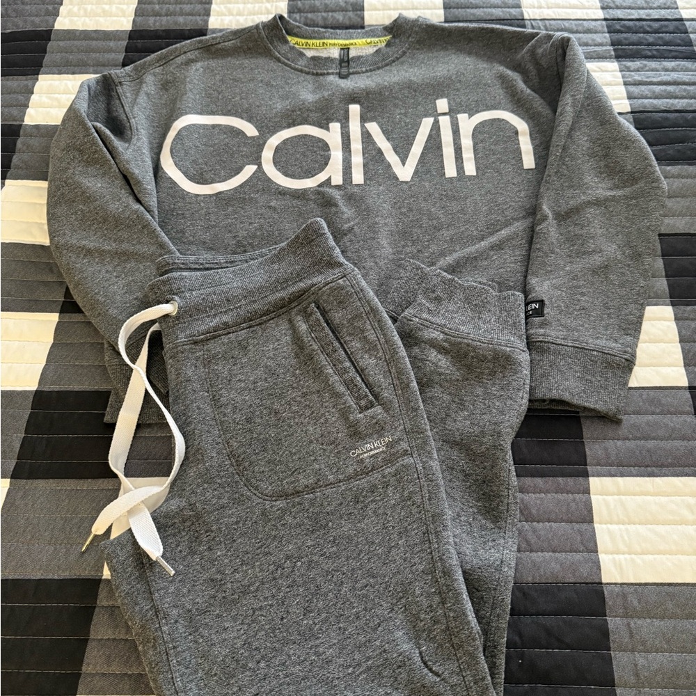 Calvin Klein Performance Gray Sweatshirt and Joggers Set